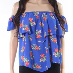 Nordstrom floral off the shoulder crop top